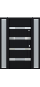 MODERN FRONT STEEL DOOR AURA BLACK/WHITE 61 1/16" X 81 11/16" LHI + SIDELITE LEFT/RIGHT