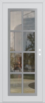 Diamond C16 36" x 80" white/white clear Glass Panel stainless steel LHI