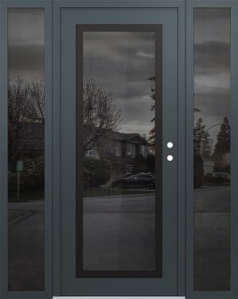 Diamond C1 64" x 80" anthracite/anthracite mirrored Glass Panel black LHI with 2 Sidelites mirrored Glass