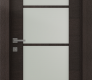 Avanti 4 Lite Vetro Black Apricot Modern Interior Door by Belldinni