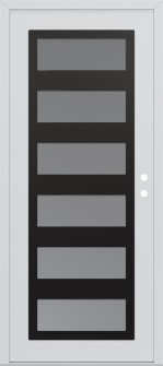 Diamond C9 36" x 80" white/white frosted Glass Panel black LHI