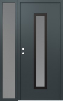 DIAMOND A11 50" X 80" ANTHRACITE/ANTHRACITE FROSTED GLASS PANEL BLACK RHI WITH SIDELITE FROSTED GLASS