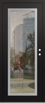 Diamond C1 36" x 80" black/black clear Glass Panel stainless steel LHI