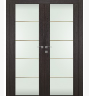 Avon 202 4H Gold Strips Vetro Veralinga Oak Double doors