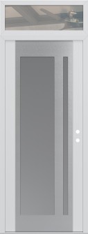 Diamond C15 36" x 96" white/white frosted Glass Panel stainless steel LHI with Transom clear Glass