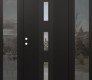 DIAMOND A7 64" X 80" BLACK/BLACK CLEAR GLASS PANEL BLACK LHI WITH 2 SIDELITES MIRRORED GLASS