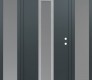 Modern Steel Front Door DIAMOND A11 64" X 80" ANTHRACITE/ANTHRACITE FROSTED GLASS PANEL STAINLESS STEEL LHI WITH 2 SIDELITES FROSTED GLASS