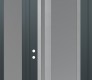 Modern Steel Front Door Diamond C15 52" x 96" anthracite/anthracite frosted Glass Panel stainless steel RHI with Sidelite and Transom frosted Glass