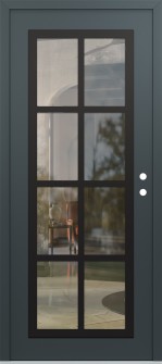 Diamond C16 36" x 80" anthracite/anthracite clear Glass Panel black LHI