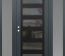 Modern Steel Front Door Diamond C9 64" x 80" anthracite/anthracite mirrored Glass Panel black RHI with 2 Sidelites frosted Glass