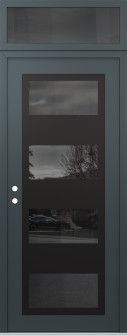 Diamond C2 36" x 96" anthracite/anthracite mirrored Glass Panel black RHI with Transom mirrored Glass