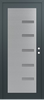 Diamond C8 36" x 80" anthracite/anthracite frosted Glass Panel stainless steel LHI