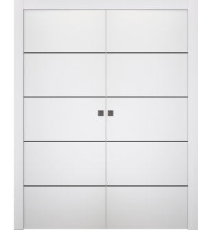 Palladio 4H Black Bianco Noble Double pocket doors