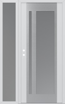 Diamond C15 48" x 80" white/white frosted Glass Panel stainless steel RHI with Sidelite frosted Glass