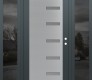 Modern Steel Front Door Diamond C8 60" x 80" anthracite/anthracite frosted Glass Panel stainless steel LHI with 2 Sidelites mirrored Glass