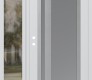 Modern Steel Front Door Diamond C15 52" x 80" white/white frosted Glass Panel stainless steel RHI with Sidelite clear Glass