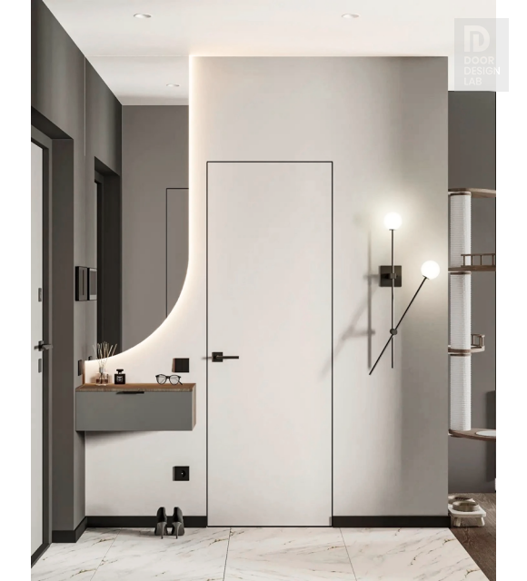 Modern interior door Optima Snow White Frameless for $299.00 | Door ...