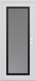 Diamond C1 36" x 80" white/white frosted Glass Panel black LHI