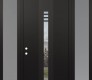 DIAMOND A5 60" X 96" BLACK/BLACK CLEAR GLASS PANEL BLACK LHI WITH 2 SIDELITES AND TRANSOM FROSTED GLASS