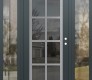 Modern Steel Front Door Diamond C16 64" x 80" anthracite/anthracite mirrored Glass Panel stainless steel LHI with 2 Sidelites clear Glass