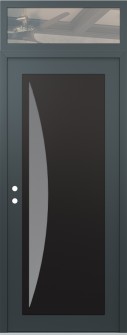 Diamond C13 36" x 96" anthracite/anthracite frosted Glass Panel black RHI with Transom clear Glass