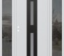 DIAMOND A6 60" X 80" BLACK/WHITE FROSTED GLASS PANEL BLACK LHI WITH 2 SIDELITES MIRRORED GLASS