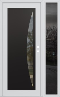 Diamond C13 48" x 80" white/white clear Glass Panel black LHI with Sidelite mirrored Glass