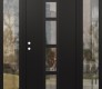 Modern Steel Front Door DIAMOND A10 60" X 80" BLACK/BLACK CLEAR GLASS PANEL BLACK RHI WITH 2 SIDELITES CLEAR GLASS