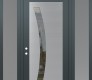 Modern Steel Front Door Diamond C4 64" x 96" anthracite/anthracite clear Glass Panel stainless steel RHI with 2 Sidelites and Transom frosted Glass