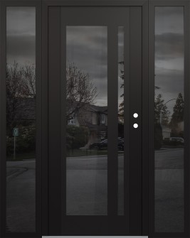 Diamond C15 60" x 80" black/black mirrored Glass Panel black LHI with 2 Sidelites mirrored Glass