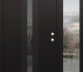DIAMOND A2 48" X 80" BLACK/BLACK MIRRORED GLASS PANEL BLACK RHI WITH SIDELITE CLEAR GLASS