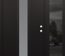 Modern Steel Front Door DIAMOND A1 50" X 80" BLACK/WHITE FROSTED GLASS PANEL BLACK LHI WITH SIDELITE MIRRORED GLASS