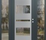 Modern Steel Front Door Diamond C10 60" x 80" anthracite/anthracite clear Glass Panel stainless steel LHI with 2 Sidelites clear Glass