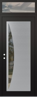 Diamond C13 36" x 96" black/black clear Glass Panel stainless steel RHI with Transom clear Glass