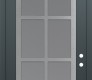 Modern Steel Front Door Diamond C16 36" x 96" anthracite/anthracite frosted Glass Panel stainless steel LHI with Transom mirrored Glass