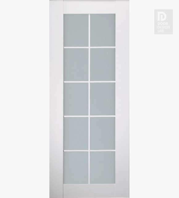 DOOR SLAB SMART PRO 10 LITE VETRO POLAR WHITE 30" X 80" X 1 3/4" TEMPERED FROSTED GLASS