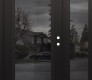 Modern Steel Front Door Diamond C1 50" x 80" black/black mirrored Glass Panel black LHI with Sidelite mirrored Glass