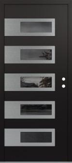 Diamond D3 36" x 80" black/black mirrored Glass Panel stainless steel LHI