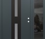 Modern Steel Front Door DIAMOND A6 50" X 80" ANTHRACITE/ANTHRACITE FROSTED GLASS PANEL BLACK LHI WITH SIDELITE MIRRORED GLASS