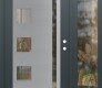 Modern Steel Front Door Diamond C3 52" x 80" anthracite/anthracite clear Glass Panel stainless steel LHI with Sidelite clear Glass