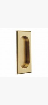 EMTEK FLUSH PULL RECTANGULAR PASSAGE SATIN BRASS (US4) 2201