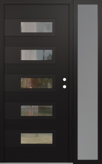 Diamond D3 48" x 80" black/black clear Glass Panel black LHI with Sidelite frosted Glass