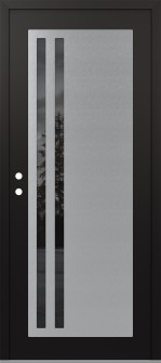 Diamond C6 36" x 80" black/black mirrored Glass Panel stainless steel RHI
