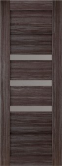 DOOR SLAB RITA VETRO GRAY OAK 28" X 80" X 1 9/16" FROSTED GLASS