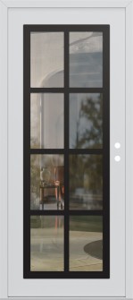 Diamond C16 36" x 80" white/white clear Glass Panel black LHI