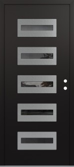 Diamond D4 36" x 80" black/black mirrored Glass Panel stainless steel LHI