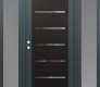 Modern Steel Front Door Diamond C11 68" x 80" anthracite/anthracite clear Glass Panel black RHI with 2 Sidelites frosted Glass