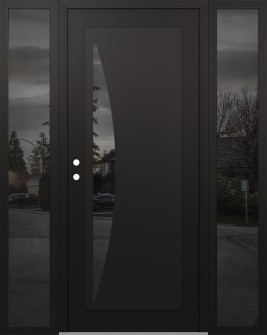 Diamond C13 60" x 80" black/black mirrored Glass Panel black RHI with 2 Sidelites mirrored Glass