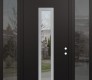 DIAMOND A11 60" X 96" BLACK/BLACK CLEAR GLASS PANEL STAINLESS STEEL RHI WITH 2 SIDELITES AND TRANSOM MIRRORED GLASS
