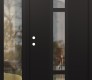 Modern Steel Front Door DIAMOND A9 48" X 80" BLACK/BLACK CLEAR GLASS PANEL BLACK RHI WITH SIDELITE CLEAR GLASS